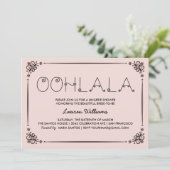 Roze lingerie uitnodigingen voor een douchefeest O (Staand voorkant)