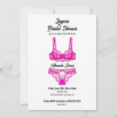 Roze Lingerie Vrijgezellenfeest Kaart (Voorkant)