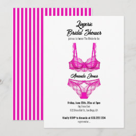 Roze Lingerie Vrijgezellenfeest Kaart