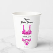 Roze Lingerie Vrijgezellenfeest Papieren Bekers (Achterkant)