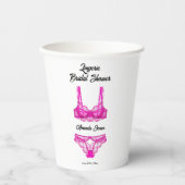 Roze Lingerie Vrijgezellenfeest Papieren Bekers (Voorkant)