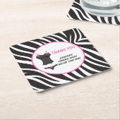 Roze lingeriefeest bedankt kartonnen onderzetters (Schuin)