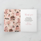 Roze lingeriefeest bruiloft thank you bedankkaart (Binnen)