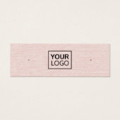 Roze linnen aangepaste logo stud oorspuitkaart mini visitekaartjes (Voorkant)