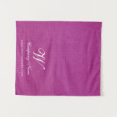 Roze linnen bedrijf banner script voor tafelloper wandkleed (Voorkant (horizontaal))