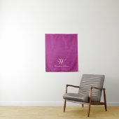 Roze linnen bedrijf banner script voor tafelloper wandkleed (In situ)