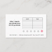 Roze Linnen Klant 6 Punch Salon Loyalty Kaart (Achterkant)