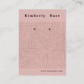 Roze Linnen Logo Oorbel Display Visitekaartje (Voorkant)