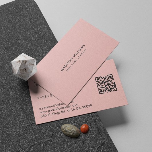 Roze linnen textuur achtergrond visitekaartje