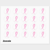 Roze Lint 2 Borstkanker Ronde Sticker (Vel)