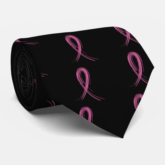 Roze lint 2 Borstkanker Stropdas (Opgerold)