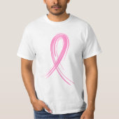 Roze lint 2 Borstkanker T-shirt (Voorkant)