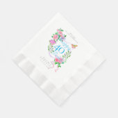 Roze lint 40e verjaardag servet (Hoek)