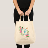 Roze lint 50ste verjaardag tote bag (Voorkant (product))