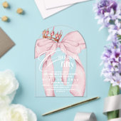 Roze lint 50ste verparty acryl uitnodigingen (Insitu (Huwelijk))