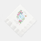 Roze lint 60e verjaardag servet (Hoek)
