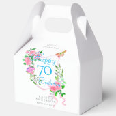 Roze lint 70ste verjaardag  bedankdoosjes (Voorkant)