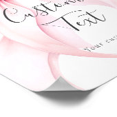 Roze lint aangepaste tekst tafelkaart poster (Hoek)