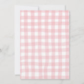 Roze lint aardbei eerste verjaardag kaart (Achterkant)