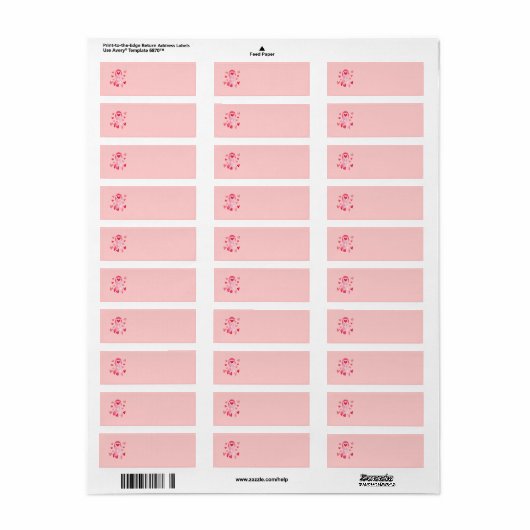 ROZE LINT ADRESETIKETTEN ETIKET (Full Sheet)