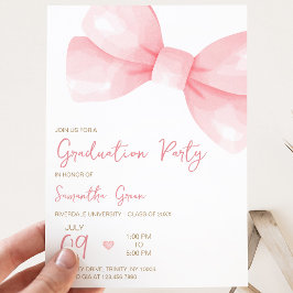 Roze Lint Afstudeerfeest Kaart