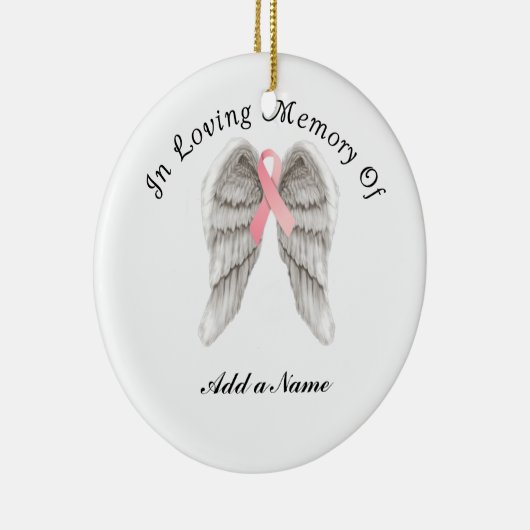 Roze lint Angel Wings Memory X-Mas Ornament (Rechts)