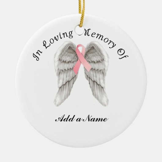 Roze lint Angel Wings Memory X-Mas Ornament (Voorkant)