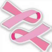 Roze Lint Awareness Vinyl Ondersteuning Sticker (Voorkant)