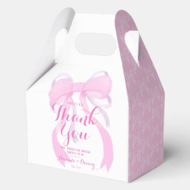 Roze lint baby girl shower bedankdoosjes