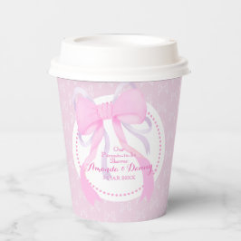 Roze lint baby girl shower papieren bekers