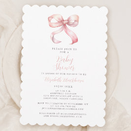 Roze Lint Baby Meisje Shower Coquette Meisjesachti Kaart