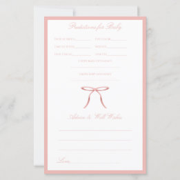 Roze Lint Baby Shower Advies & Voorspellingen Spel