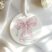Roze lint baby shower bedankje bedankjes labels