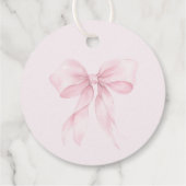 Roze lint baby shower bedankje bedankjes labels (Achterkant)