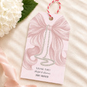 Roze lint baby shower bedankje cadeaulabel