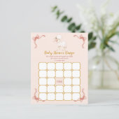 Roze lint Baby shower Bingo Game (Staand voorkant)