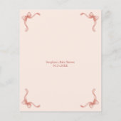 Roze lint Baby shower Bingo Game (Achterkant)