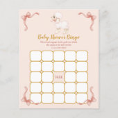 Roze lint Baby shower Bingo Game (Voorkant)