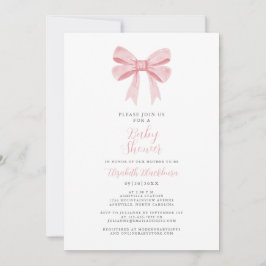 Roze Lint Baby Shower Coquette Meisje Elegante Gin Kaart