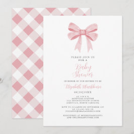 Roze Lint Baby Shower Coquette Meisje Elegante Gin Kaart
