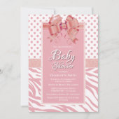 Roze Lint Baby Shower Kaart (Voorkant)