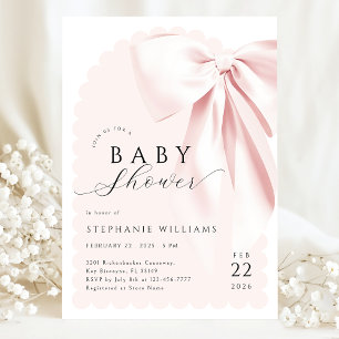 Roze lint baby shower kaart