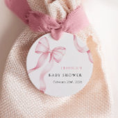 Roze lint Baby shower Labels