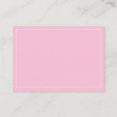 Roze lint baby shower luier raffle informatiekaartje (Achterkant)