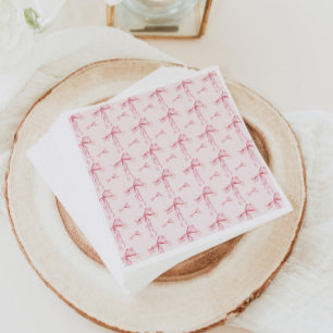 Roze lint Baby shower papieren servetten meisje bo