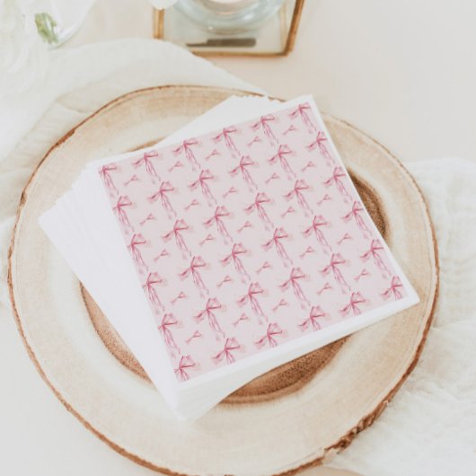 Roze lint Baby shower papieren servetten meisje bo