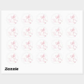 Roze lint Baby shower ronde Sticker (Vel)