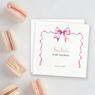 Roze lint baby shower servet