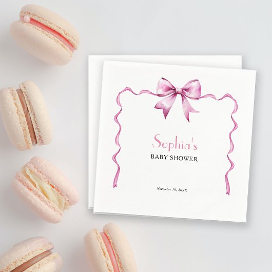 Roze lint baby shower servet
