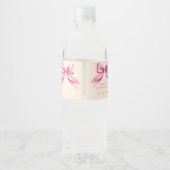 Roze lint baby shower sierlijke sjabloon waterfles etiket (Achterkant)